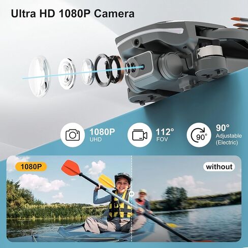 بدون طيار مع الكاميرا 1080p ، RC Quadcopter طيار طيار طيار طي قابلة للطي للمبتدئين ، واحد مباري واحد/ارتفاع/إيماءات صورة شخصية ، هدايا ألعاب بارد للأولاد والرجال (أبيض) in Saudi Arabia
