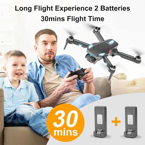 بدون طيار مع الكاميرا 1080p ، RC Quadcopter طيار طيار طيار طي قابلة للطي للمبتدئين ، واحد مباري واحد/ارتفاع/إيماءات صورة شخصية ، هدايا ألعاب بارد للأولاد والرجال (أبيض) in Saudi Arabia