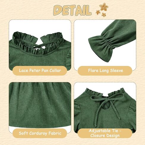 American Trends Toddler Baby Girls Dresses Flare Long Sleeve Casual Boho Dress with Bow for Girls Fall Winter Clothes Outfits in Saudi Arabia
