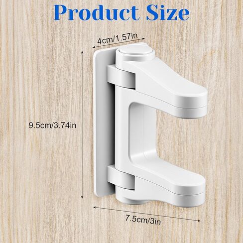 2 Pack Child Proof Door Lock, Door Handle Baby Proof Doors Locks for Kids Safety Child Doors Knob Covers Lever Lock with Adhesive Backing Prevents Toddlers from Opening White in Saudi Arabia