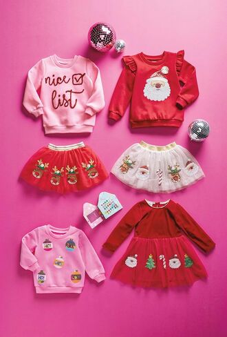 Mud Pie Baby-Girls Kids Christmas Red Sequin Tutu Dress in Saudi Arabia