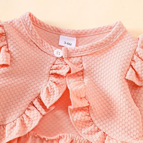 Baby Girl 3Pcs Dress Sets Embroidery Flower Tulle Dress and Ruffle Long Sleeve Cardigan with Headband Birthday Party Dress in Saudi Arabia