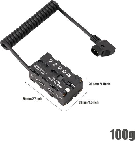 Hersmay Dual NP-F970 Dummy Battery D-TAP to NP-F550/750/970 Dummy Battery for Synchronous Power Atomos Ninja Shinobi Monitor Video Transmitter LED Light,USB Type-C PD in Out in Saudi Arabia