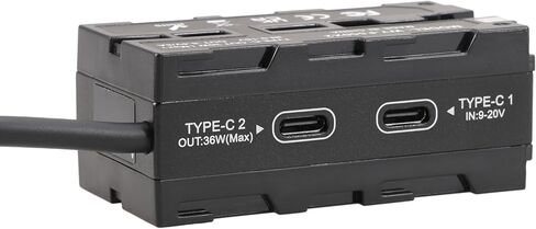 Hersmay Dual NP-F970 Dummy Battery D-TAP to NP-F550/750/970 Dummy Battery for Synchronous Power Atomos Ninja Shinobi Monitor Video Transmitter LED Light,USB Type-C PD in Out in Saudi Arabia