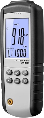 DT-3809 إضاءة LED/مقياس ضوء يصل إلى 400,000 لوكس/40,000 Fc شاشة كبيرة بإضاءة خلفية، مقياس ضوء للنباتات، مصابيح LED للمنزل والمكتب in Saudi Arabia