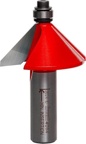 Freud 1-5/8" Chamfer Router Bit with Tico Hi-Density Carbide for Maximum Performance - Ideal for Edge Treatment & Joinery, 1-5/8" Diameter, 1/2" Shank, 5/8" Height, 45° Angle, 2 Cutters - 40-114 in Saudi Arabia