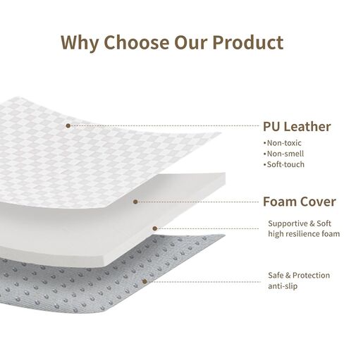 سجادة لعب أطفال كبيرة من الجلد النباتي للأرضية، 1.3 بوصة إسفنج سميك 59x82 قابل للطي ومقاوم للماء للأطفال، سجادة لعب أنيقة ويمكن تنظيفها بالمسح فقط للعب الأطفال على الأرض (مربع رمادي) in Kuwait