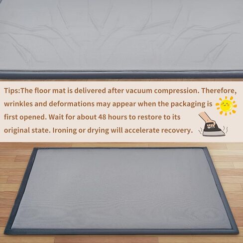 SUNYRISY Baby Play Mat for Floor 60 x 60in, 1.4in Thick Memory Foam Padded Play Mats for Baby, Soft Velvet Infants Toddler Kids Crawling Mat for Nursery, Non-Slip Bottom in Saudi Arabia
