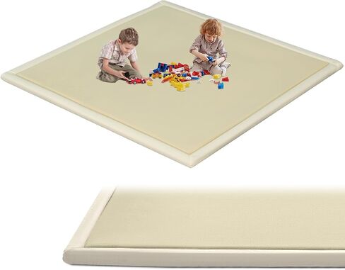 SUNYRISY Baby Play Mat for Floor 60 x 60in، 1.4in سميكة رغوة الذاكرة مبطنة لعب ماتس للطفل، لينة المخملية الرضع طفل رضيع الزحف حصيرة للحضانة، عدم الانزلاق القاع in Kuwait