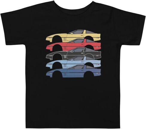 سيارة رياضية C4 الجيل الرابع Vette Retro Colors 1980s حنين السيارات للأطفال الصغار بأكمام قصيرة in Saudi Arabia