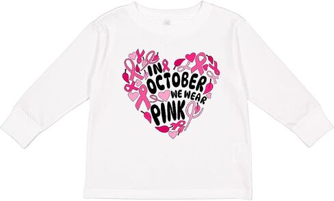 inktastic in October We Wear Pink- Breast Cancer Toddler Long Sleeve T-Shirt in Saudi Arabia