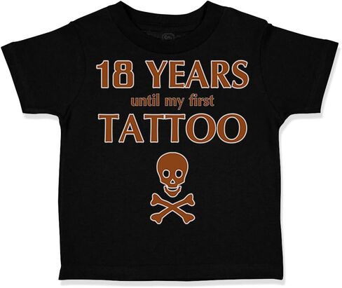 Toddler T-Shirt 18 Years Until My First Tattoo Funny Humor Gag Best Baby Clothes in Saudi Arabia