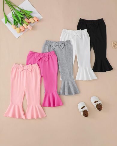 Baby Girl Pants Leggings 5-Pack 0-24 Months Newborn Baby Leggings Toddler Girl Pants 2-3T Soft Cotton Bottoms in Kuwait