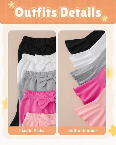 Baby Girl Pants Leggings 5-Pack 0-24 Months Newborn Baby Leggings Toddler Girl Pants 2-3T Soft Cotton Bottoms in Kuwait