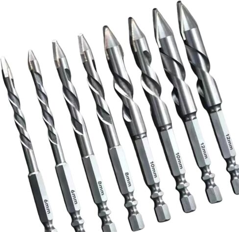 High Hardness Eccentric Drill Precision Drilling 6/8/10/12mm Glass Tile Ceramic Punching Rock Slab Triangle Drill Bit ﻿1Pcs(6mm-8mm-10mm) in Kuwait