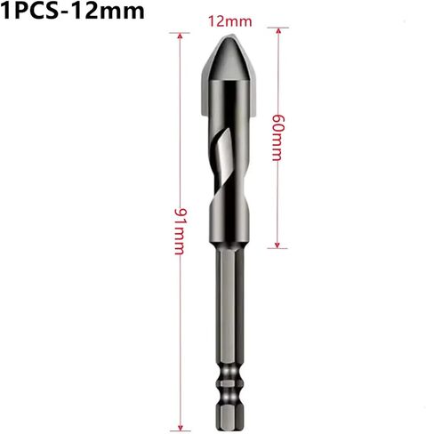 High Hardness Eccentric Drill Precision Drilling 6/8/10/12mm Glass Tile Ceramic Punching Rock Slab Triangle Drill Bit ﻿1Pcs(6mm-8mm-10mm) in Kuwait