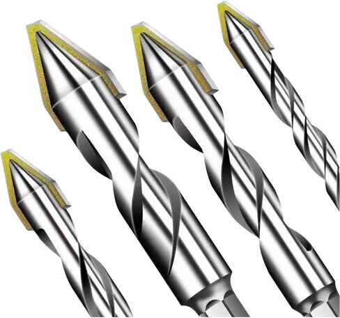 High Hardness Eccentric Drill Precision Drilling 6/8/10/12mm Glass Tile Ceramic Punching Rock Slab Triangle Drill Bit ﻿1Pcs(6mm-8mm-10mm) in Kuwait