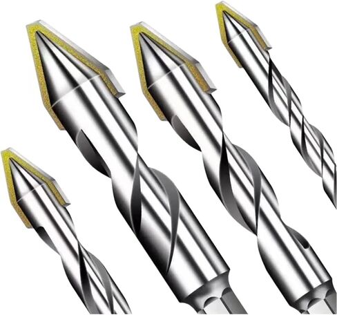 High Hardness Eccentric Drill Precision Drilling 6/8/10/12mm Glass Tile Ceramic Punching Rock Slab Triangle Drill Bit ﻿1Pcs(6mm-8mm-10mm) in Saudi Arabia