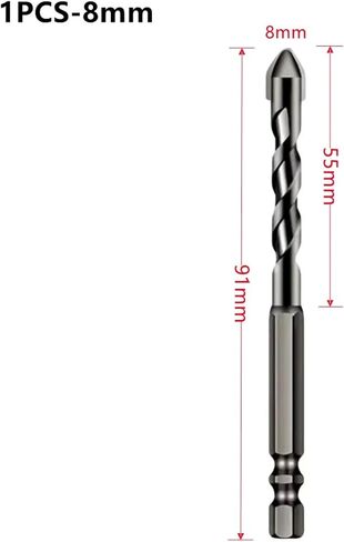 High Hardness Eccentric Drill Precision Drilling 6/8/10/12mm Glass Tile Ceramic Punching Rock Slab Triangle Drill Bit ﻿1Pcs(6mm-8mm-10mm) in Kuwait