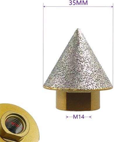 Dia 35mm/50mm Diamond Chamfering Milling Bit Tile Crown Bevelling Grinding for Ceramic Marble Porcelain 1Pcs(1pc 35mm M14 Thread) in Saudi Arabia