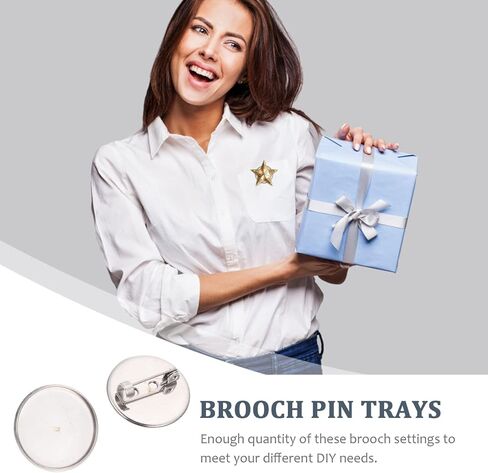 BESPORTBLE 20Pcs DIY Brooch Settings with Safety Trays Breastpin Holders for Compact Design for in Saudi Arabia
