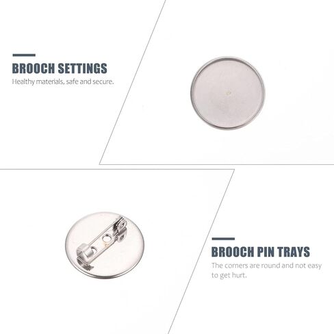 BESPORTBLE 20Pcs DIY Brooch Settings with Safety Trays Breastpin Holders for Compact Design for in Saudi Arabia