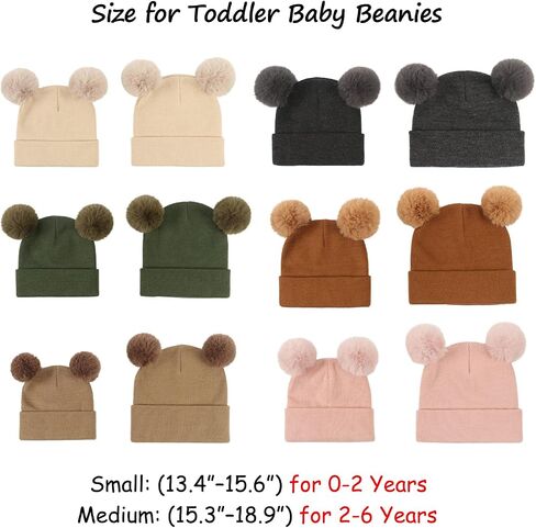 Baby Beanie Hats Toddler Infant Winter Hat for Boys Girls Newborn Beanies with Pom Pom in Saudi Arabia