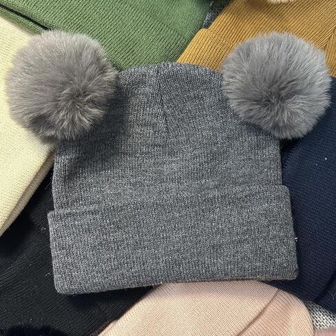 Baby Beanie Hats Toddler Infant Winter Hat for Boys Girls Newborn Beanies with Pom Pom in Saudi Arabia