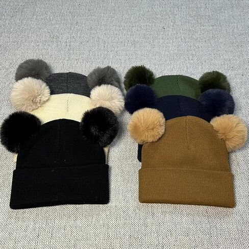 Baby Beanie Hats Toddler Infant Winter Hat for Boys Girls Newborn Beanies with Pom Pom in Saudi Arabia