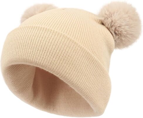 Baby Beanie Hats Toddler Infant Winter Hat for Boys Girls Newborn Beanies with Pom Pom in Saudi Arabia