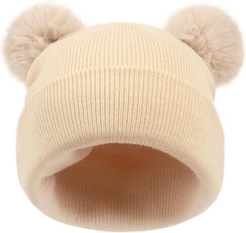 Baby Beanie Hats Toddler Infant Winter Hat for Boys Girls Newborn Beanies with Pom Pom in Saudi Arabia