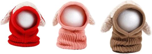 LIFKOME Caps Scarf Caps Hats with Collar Knitted Woolen Coif in Saudi Arabia