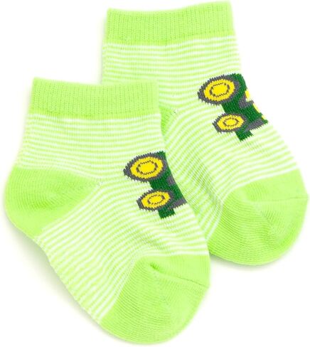 John Deere Construction Trucks Baby 3 Pack Non-Slip Ankle Socks with Grip Newborn to Infant Sizes (0-6 Months - 6-12 Months) in Saudi Arabia