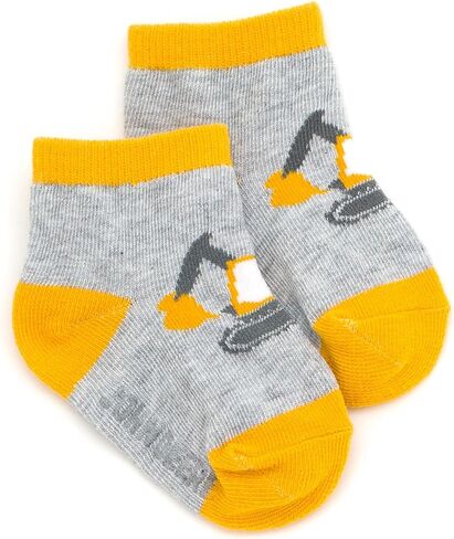 John Deere Construction Trucks Baby 3 Pack Non-Slip Ankle Socks with Grip Newborn to Infant Sizes (0-6 Months - 6-12 Months) in Saudi Arabia