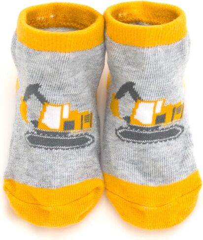 John Deere Construction Trucks Baby 3 Pack Non-Slip Ankle Socks with Grip Newborn to Infant Sizes (0-6 Months - 6-12 Months) in Saudi Arabia