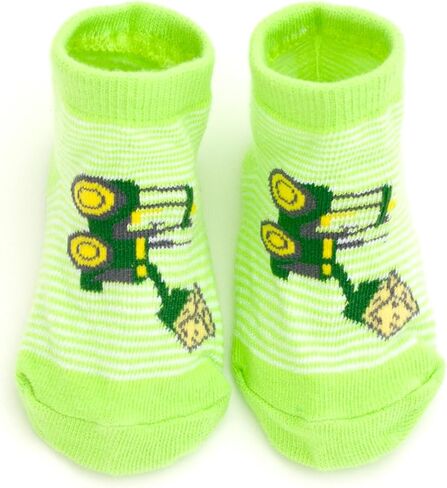 John Deere Construction Trucks Baby 3 Pack Non-Slip Ankle Socks with Grip Newborn to Infant Sizes (0-6 Months - 6-12 Months) in Saudi Arabia