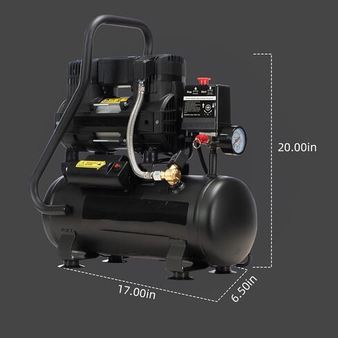 Air Compressor, 2.0 Gallon, 1.0 HP Oil Free, Max 115 PSI, 65dB Ultra Quiet, for Auto Repair, Tire Inflation, Spray Painting, Woodwork Nailing in Kuwait