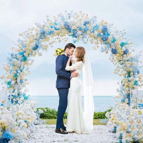 Putros 8FT الذهب جولة خلفية حامل دائرة معدنية بالون قوس الإطار قوس الزفاف لحفل عيد ميلاد الذكرى السنوية الزفاف الديكور التخرج in Kuwait