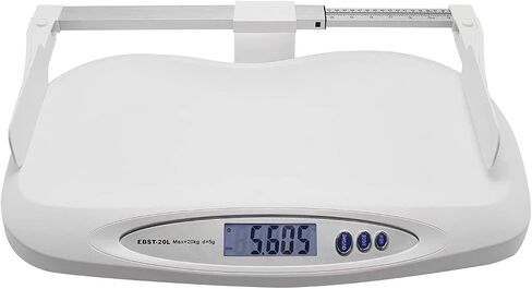 Food Scales Digital Digital Baby Scale Electronic Baby Weighing Scale Pet Scale Infant Weight Scale with 35-70CM Foldable Height Ruler Max Weighing Capacity 20KG/44LB Go in Saudi Arabia