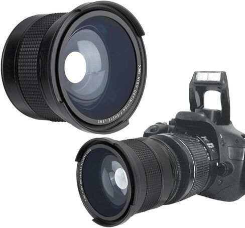 58MM Metal Fisheye Lens for DSLR Cameras with 0.35X Wide Angle Effect for Creative Photography Suitable for 58MM SLR Lenses for Indoor Outdoor Events Travel and Action Shots in Saudi Arabia