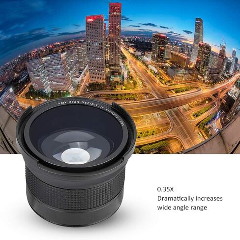 58MM Metal Fisheye Lens for DSLR Cameras with 0.35X Wide Angle Effect for Creative Photography Suitable for 58MM SLR Lenses for Indoor Outdoor Events Travel and Action Shots in Saudi Arabia