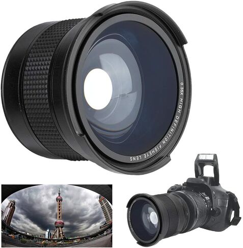 58MM Metal Fisheye Lens for DSLR Cameras with 0.35X Wide Angle Effect for Creative Photography Suitable for 58MM SLR Lenses for Indoor Outdoor Events Travel and Action Shots in Saudi Arabia