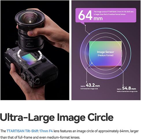TTARTISAN 17mm f/4 Tilt-Shift for GFX Mount, Full Frame Tilt Shift 17mm f4 Manual Focus Lens (GFX Mount) in Saudi Arabia