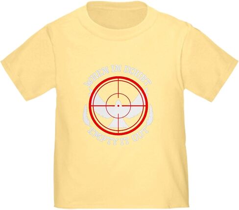 تي شيرت CafePress Dove Hunting Bird Hunter عندما تكون في شك، تي شيرت لطيف برسومات للأطفال الصغار، 100% قطن in Kuwait