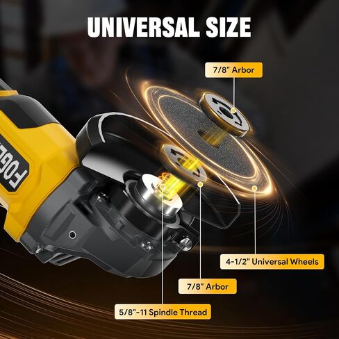 Cordless Angle Grinder, 4-1/2 Inch Power Grinder Tools Compatible with Dewalt 20V MAX Battery, 3 Speed Power Cordless Grinder for Metal Grinding, Cutting, Rust Removal (Battery Not Included) in Saudi Arabia
