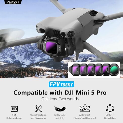 مجموعة ملحقات حافظة صلبة FPVtosky لجهاز DJI Mini 5 Pro، مجموعة ملحقات الطائرة بدون طيار تتضمن حافظة مزدوجة الطبقات، ظلة RC2، حبل قصير، واقي زجاجي مقوى لشاشة RC2، وسادة هبوط، مجموعة مرشح، عصا التحكم (7 في 1) in Kuwait