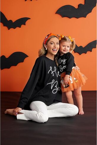 Mud Pie baby-girls Mud Pie Toddler Sweatshirt, Hey Boo in Saudi Arabia