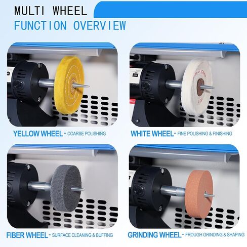 800W Jewelry Rock Polishing Machine, Lapidary Bench Buffer Polisher Machine with Dust Collector, Work Light – Stone Polishing for Jewelry, Metal, Wood in Saudi Arabia