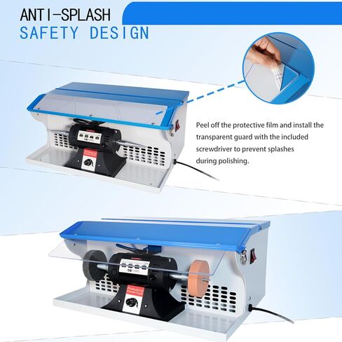 800W Jewelry Rock Polishing Machine, Lapidary Bench Buffer Polisher Machine with Dust Collector, Work Light – Stone Polishing for Jewelry, Metal, Wood in Saudi Arabia