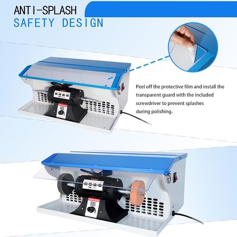 800W Jewelry Rock Polishing Machine, Lapidary Bench Buffer Polisher Machine with Dust Collector, Work Light – Stone Polishing for Jewelry, Metal, Wood in Saudi Arabia